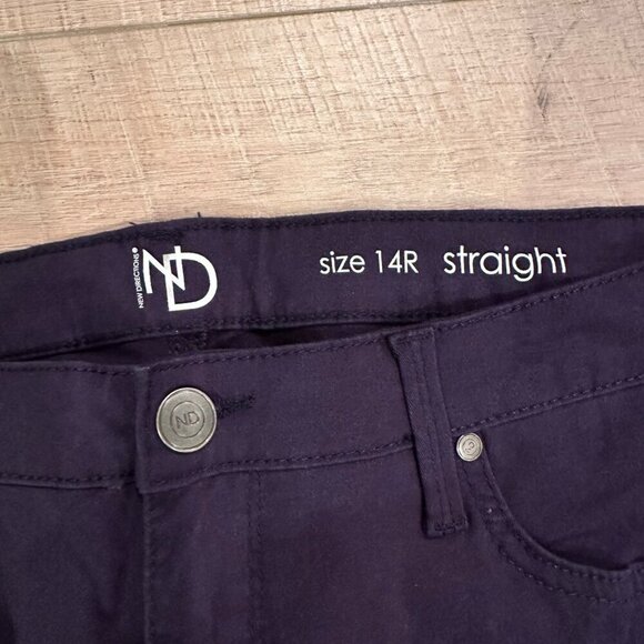 NEW DIRECTIONS WOMENS BLUE STRAIGHT LEG PANTS 14R NEW - Picture 7 of 12